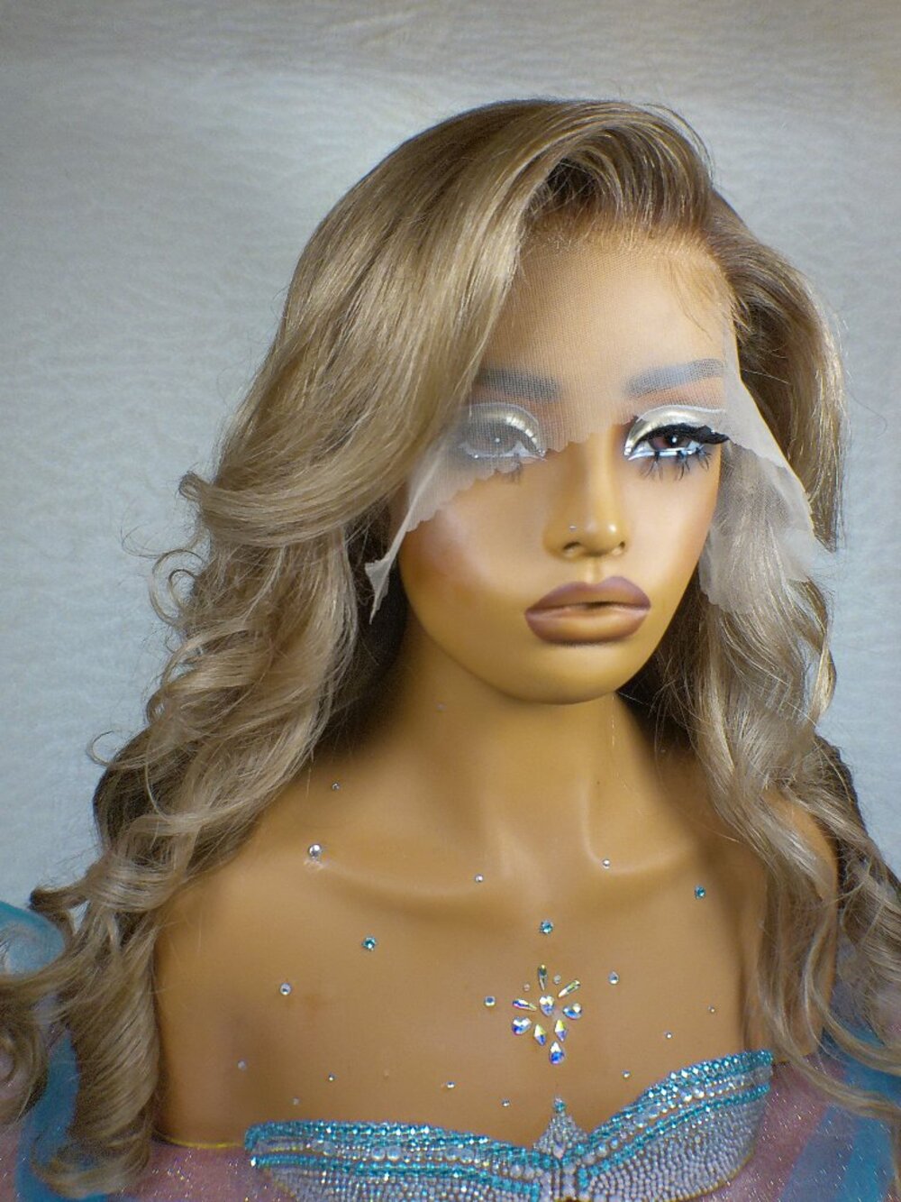 ✨20-22 In Layered Dark Ash Honey Blonde Ombre Brown Root Human Lace Wig READY!✨